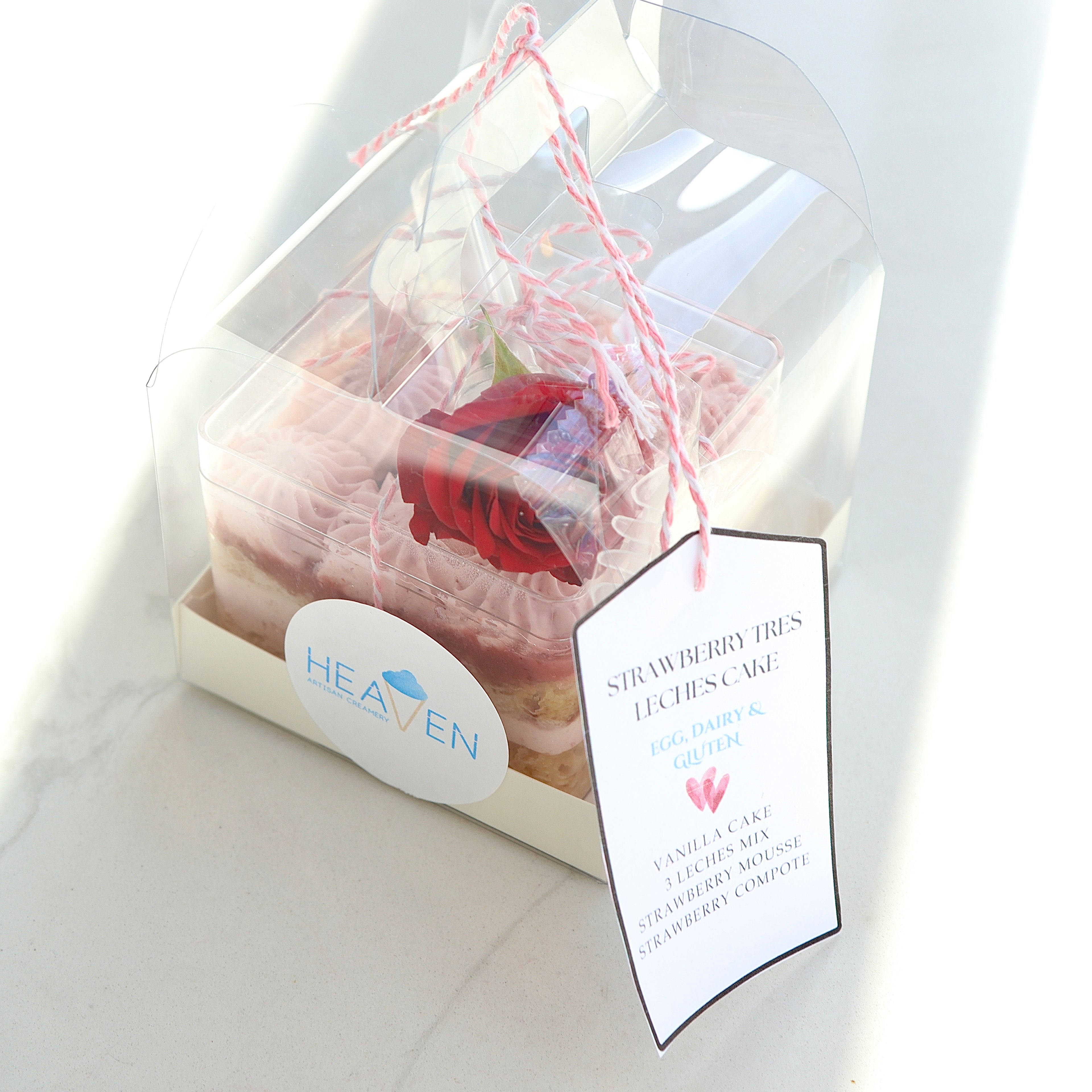 Strawberry Tres Leches Cake in Valentine’s (Individual 1 Count)